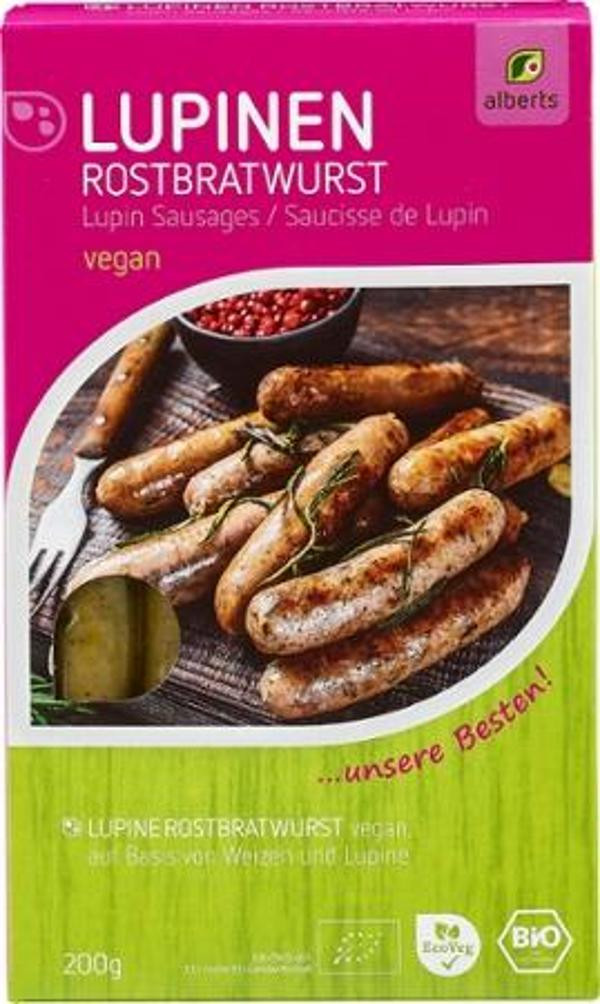 Produktfoto zu Lupinen Rostbratwürstchen, 5 Stück vegan