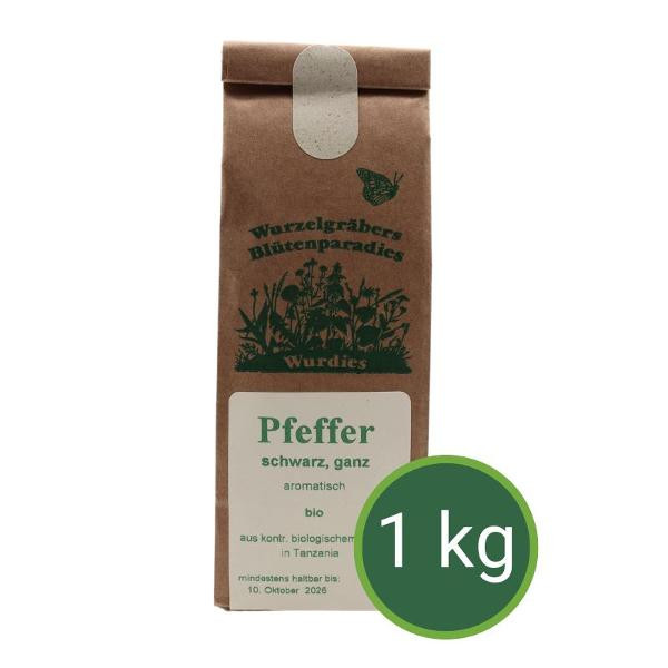 Produktfoto zu Pfeffer schwarz, ganz 1kg