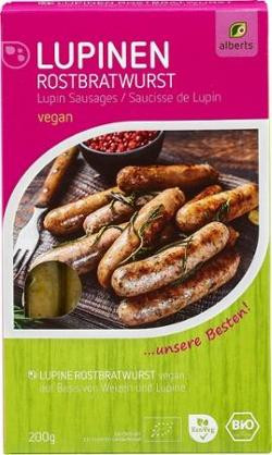 Produktfoto zu Lupinen Rostbratwürstchen, 5 Stück vegan